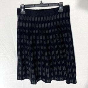 Floral & Ivy Black Grey Jacquard Knit Skirt M